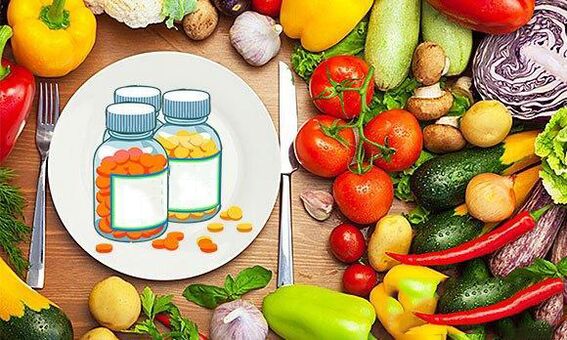 Vitaminas nos produtos para aumentar a potencia